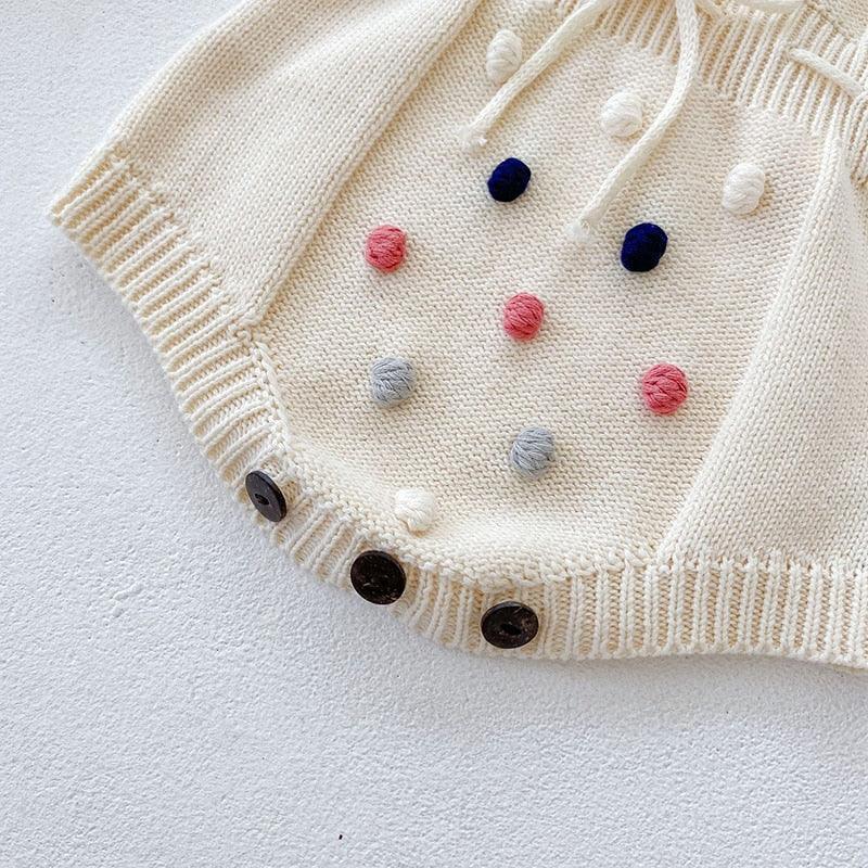 Gebreid PomPom Romper en Cardigan Set