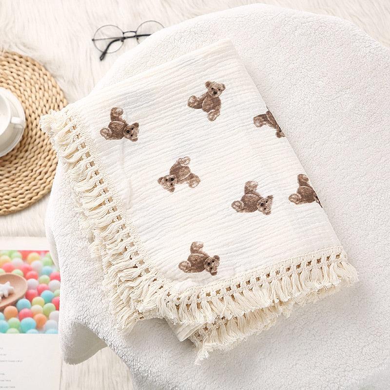 Teddy Muslin Babydeken